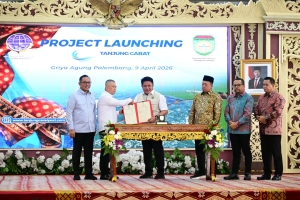 Wamen Todotua Pasaribu Resmikan Project Launching Pelabuhan Tanjung Carat, Solusi Strategis Logistik Sumsel